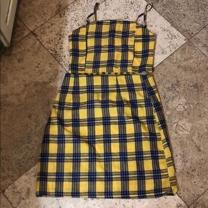 2 piece plaid set (yellow /blue )